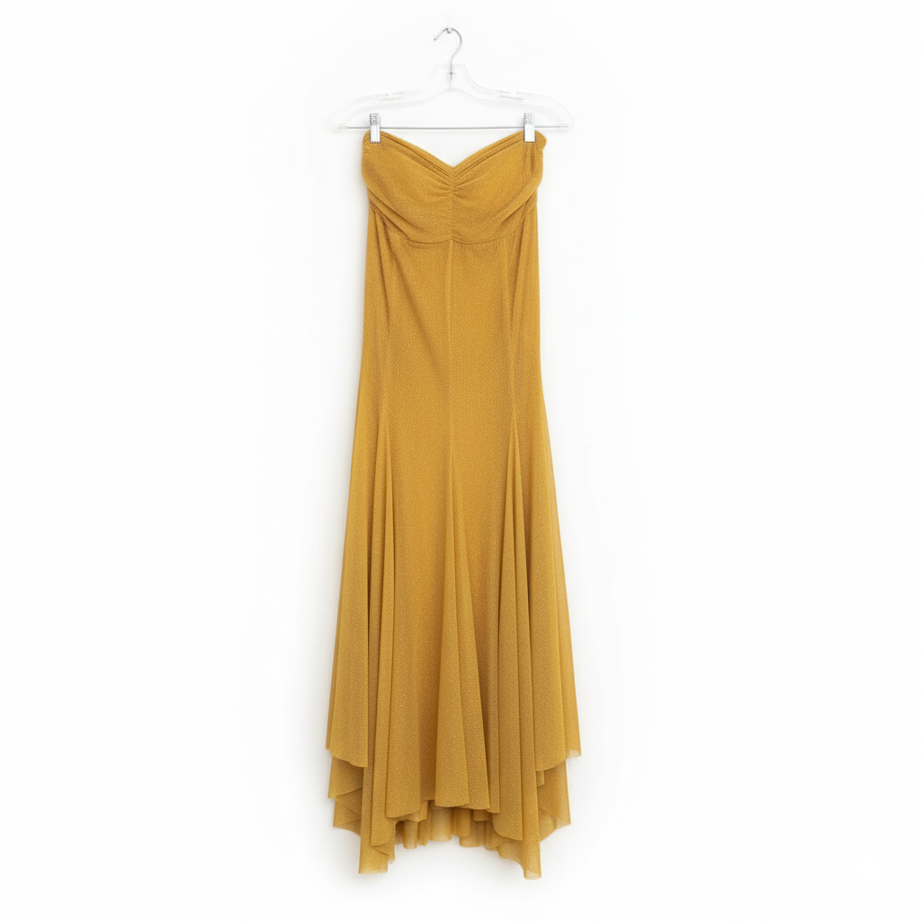 GENESE Long Yellow Sheer Dress