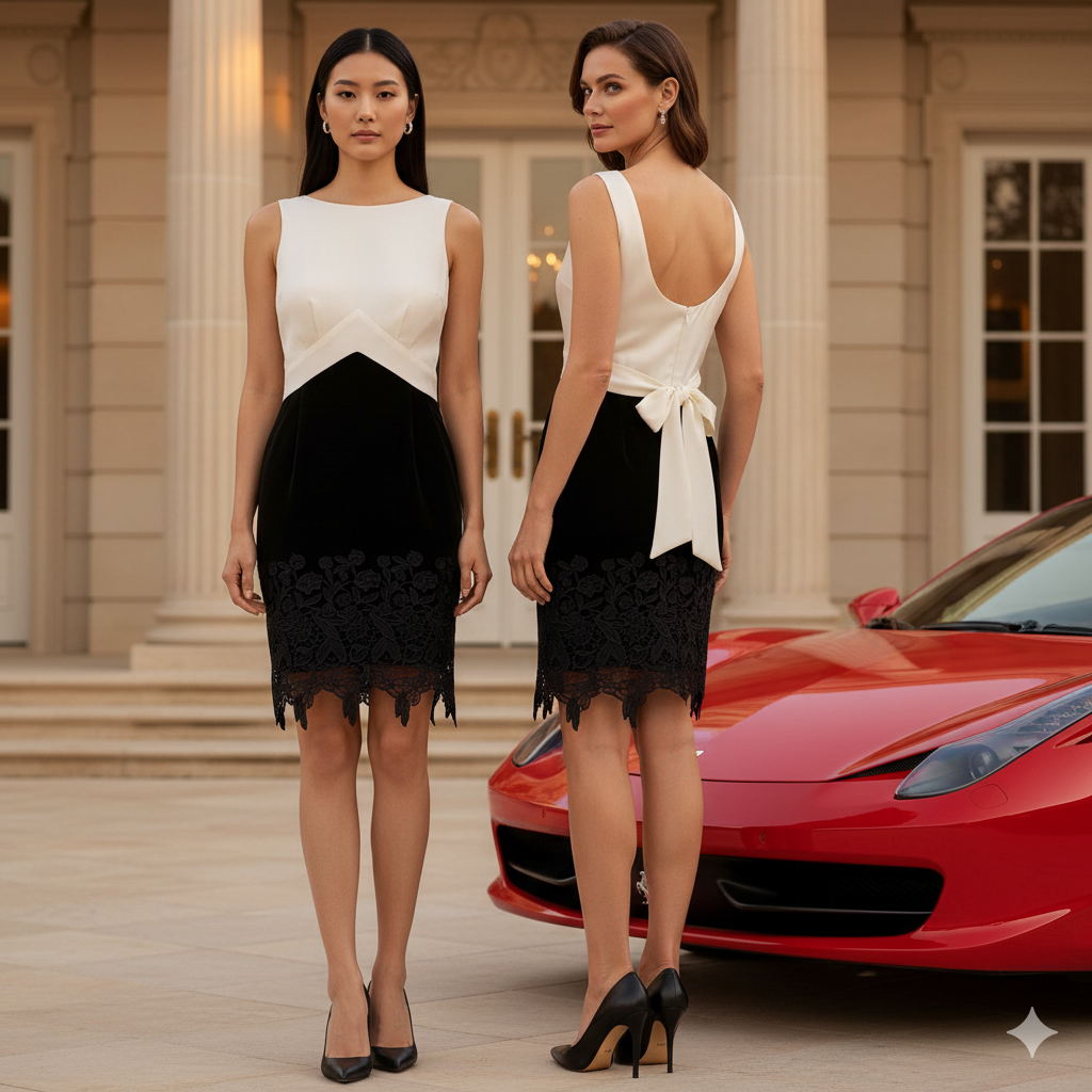 Taust Mini Dress with Silk Embroidery . Hand-Made.