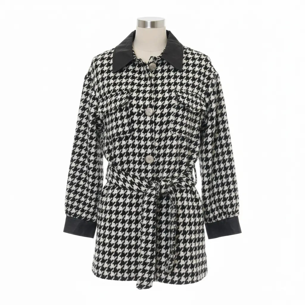 Black and White 3/4 Coat Marcella Acosta Couture Collection