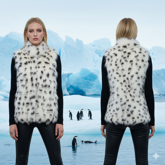Marcella Acosta White and Black Lynx Real Fur