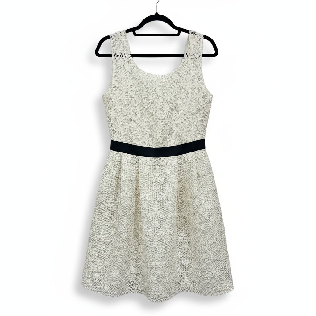 KAT White Princess Dress Chess with Black Touches