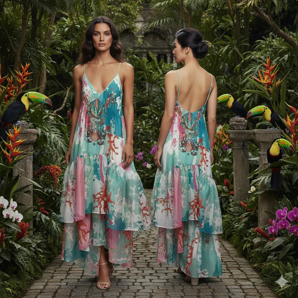 Pastel Colors Taffeta Silk Long Gown. – Marcella Acosta
