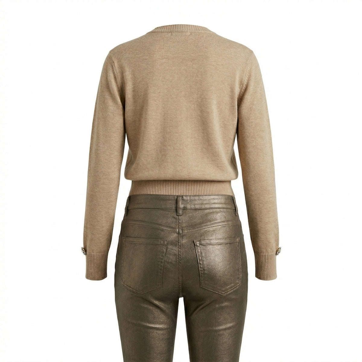 Turtle Neck Stone Beige Sweater Pant Sets