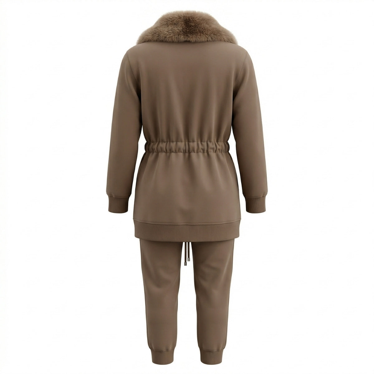 Jacket and Pants Brown With Swarovski and Mink Fur Neck