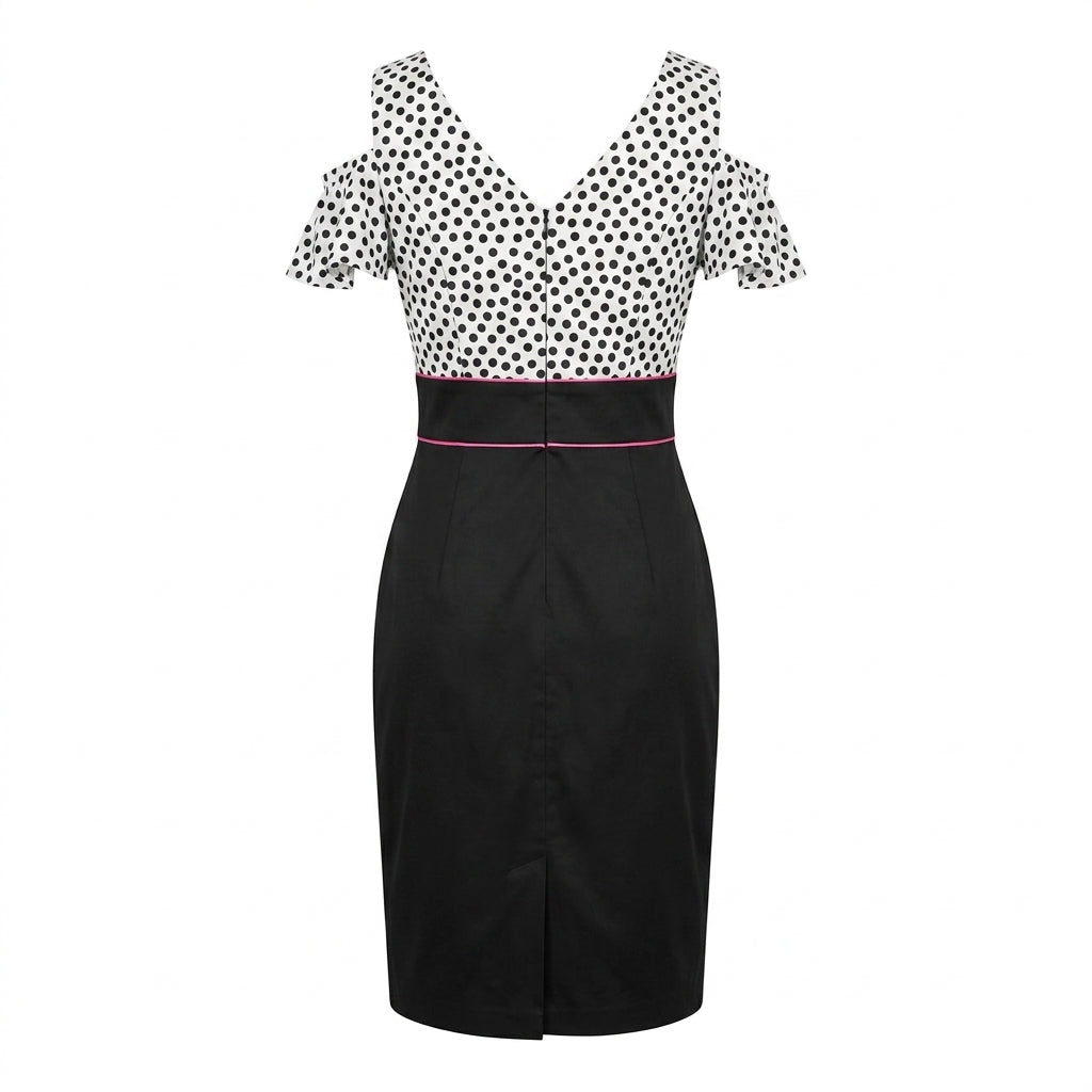Black and Dots Tight Dress