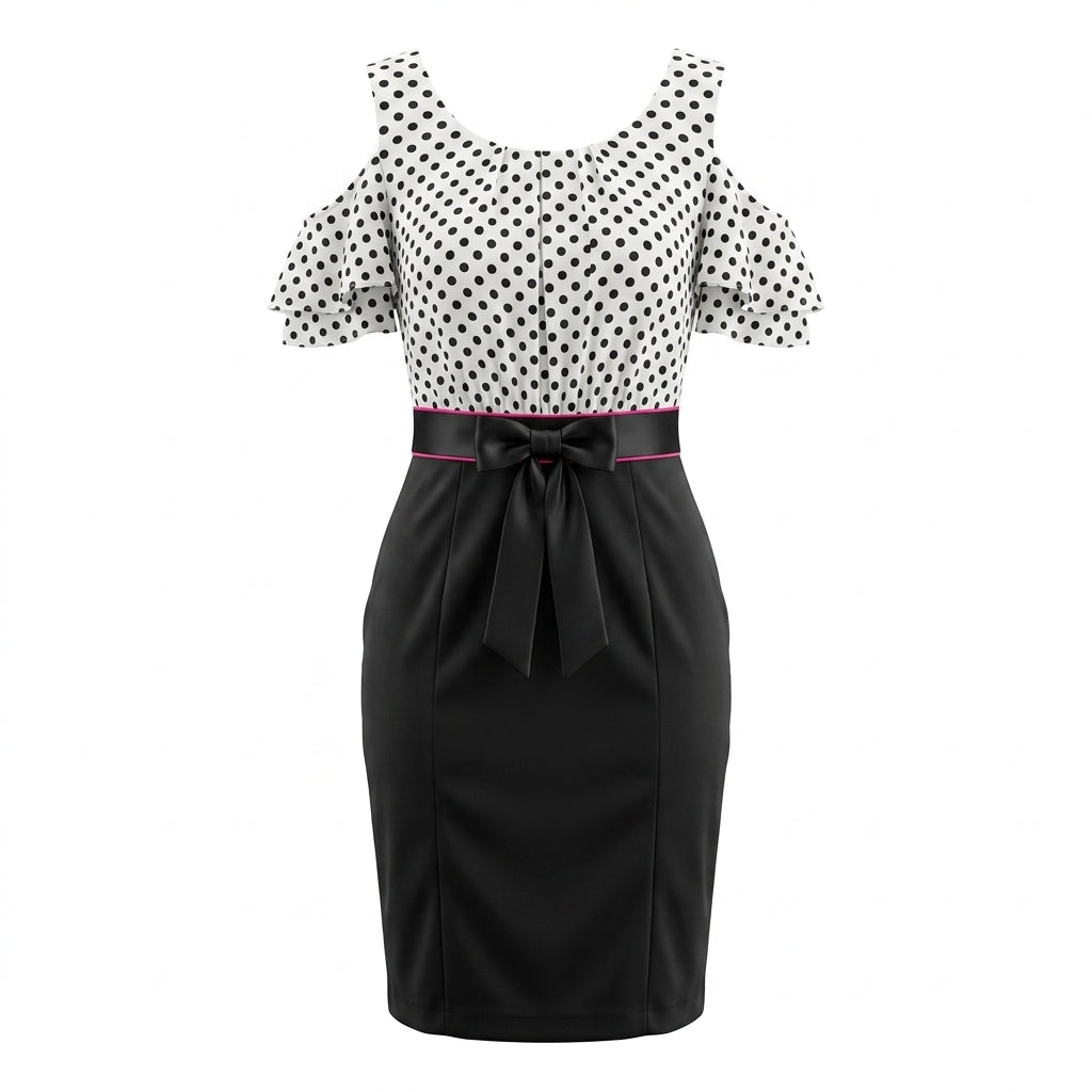 Black and Dots Tight Dress