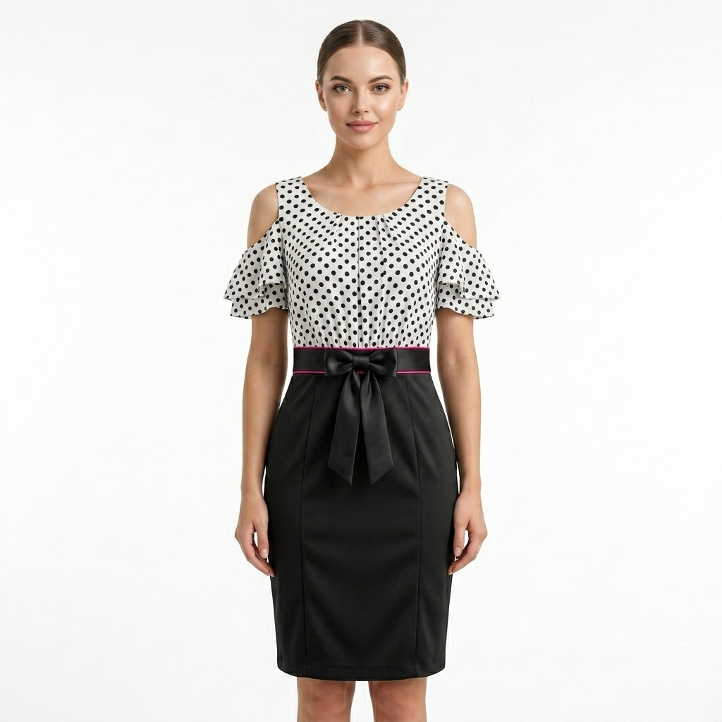 Black and Dots Tight Dress