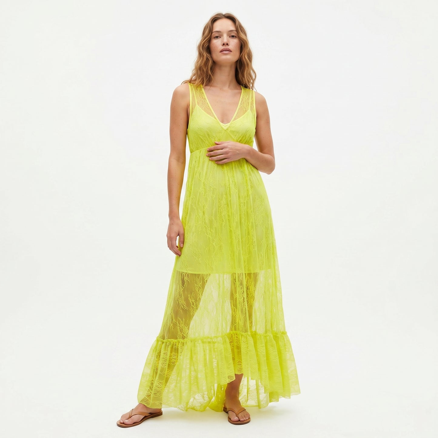 Unique Lemon Long Dress