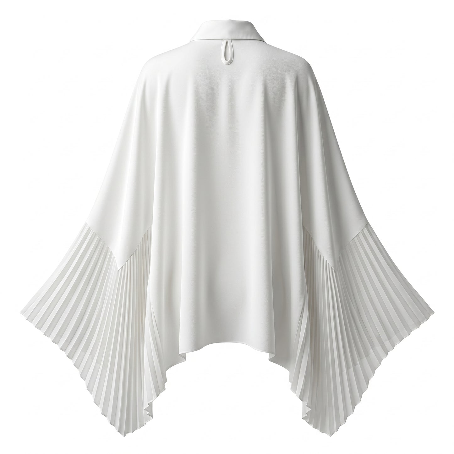 White Long Top Pleated Chiffon