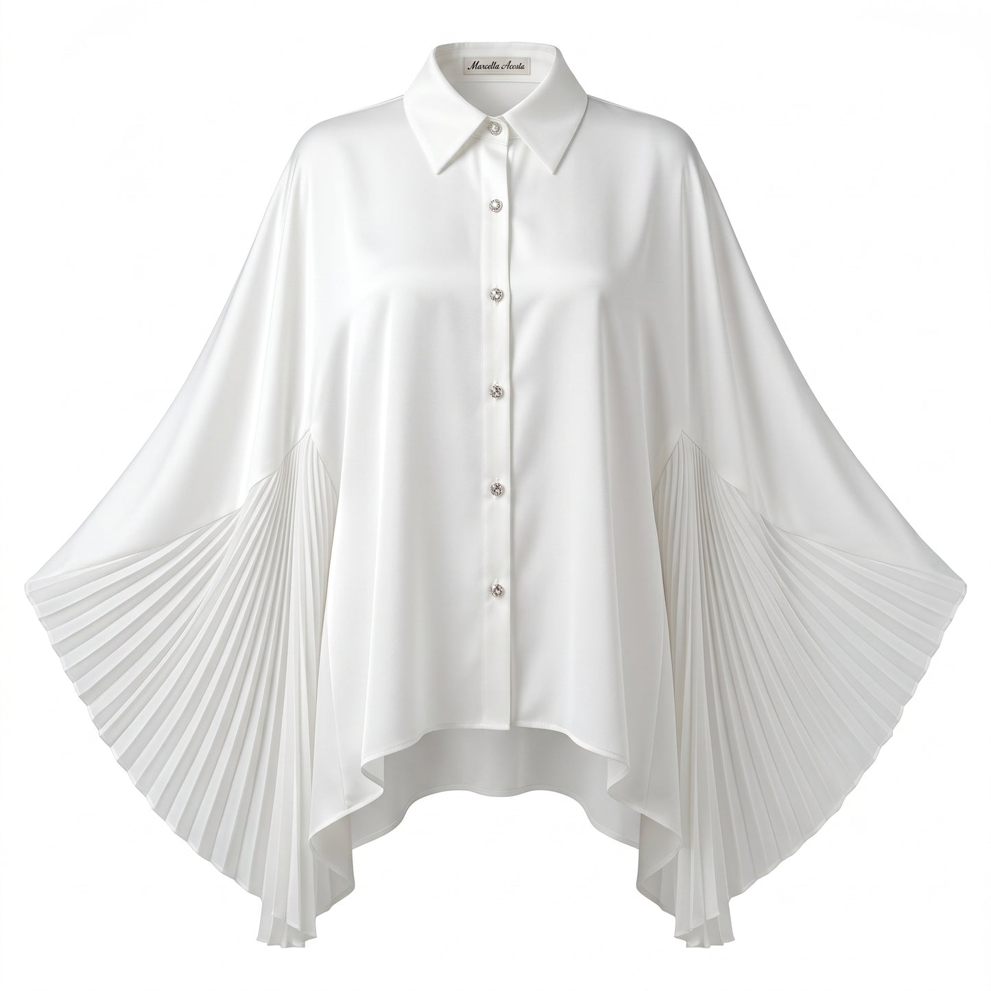 White Long Top Pleated Chiffon
