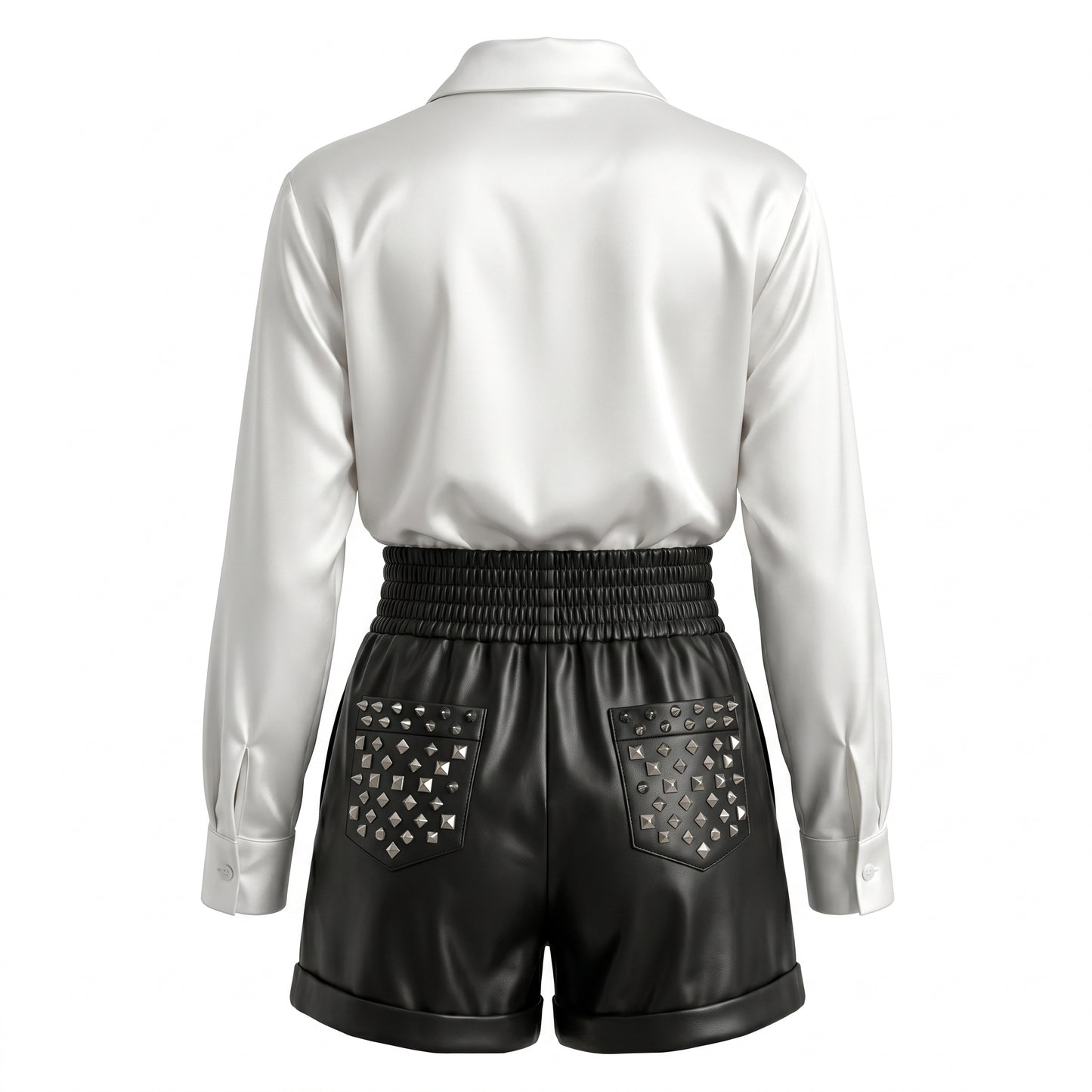Black Faux Leather Shorts