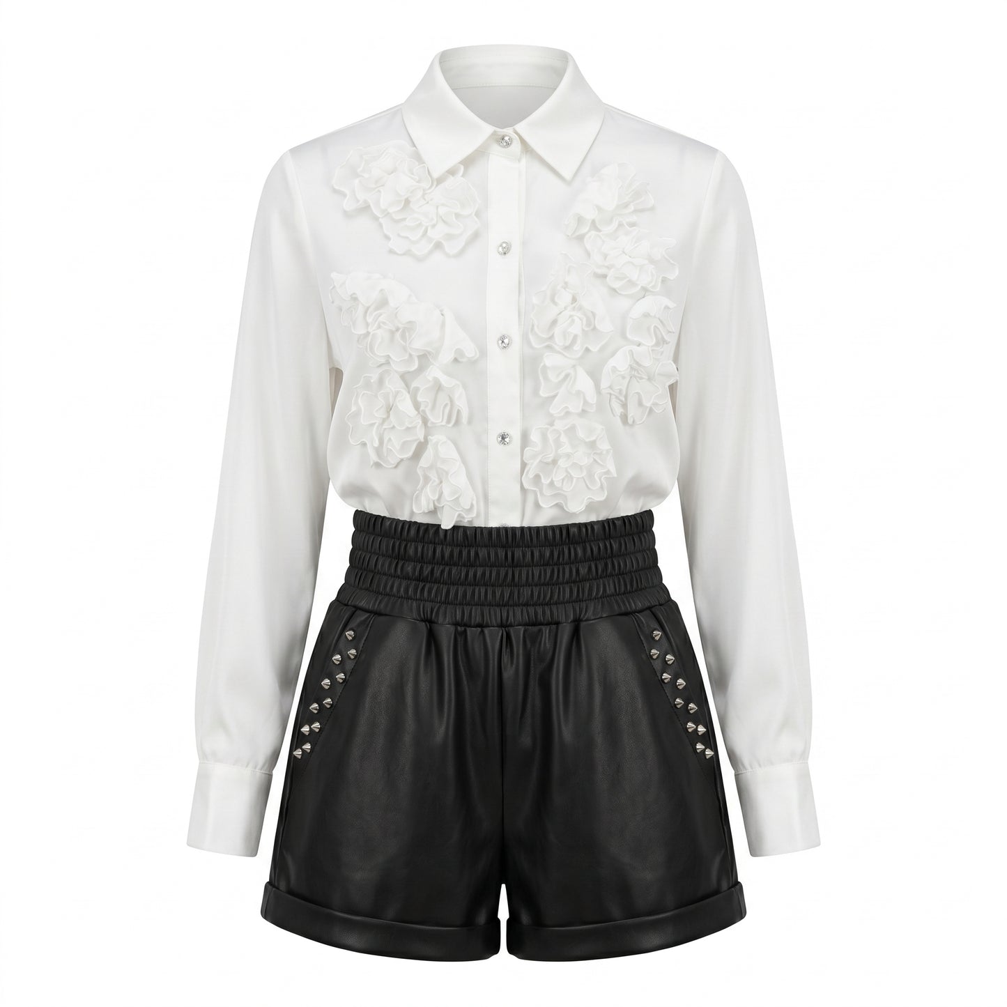 Black Faux Leather Shorts