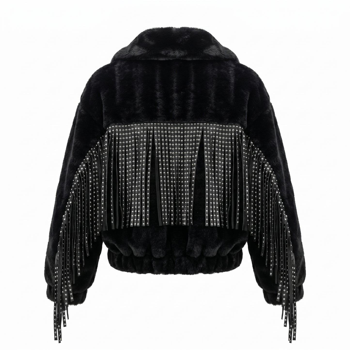 Faux Fox Fur Black Jacket