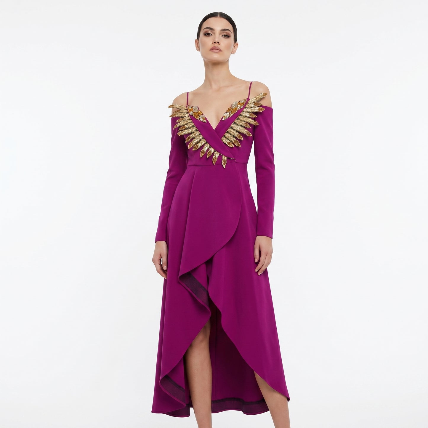 Purple Dress with Swarovski crystals