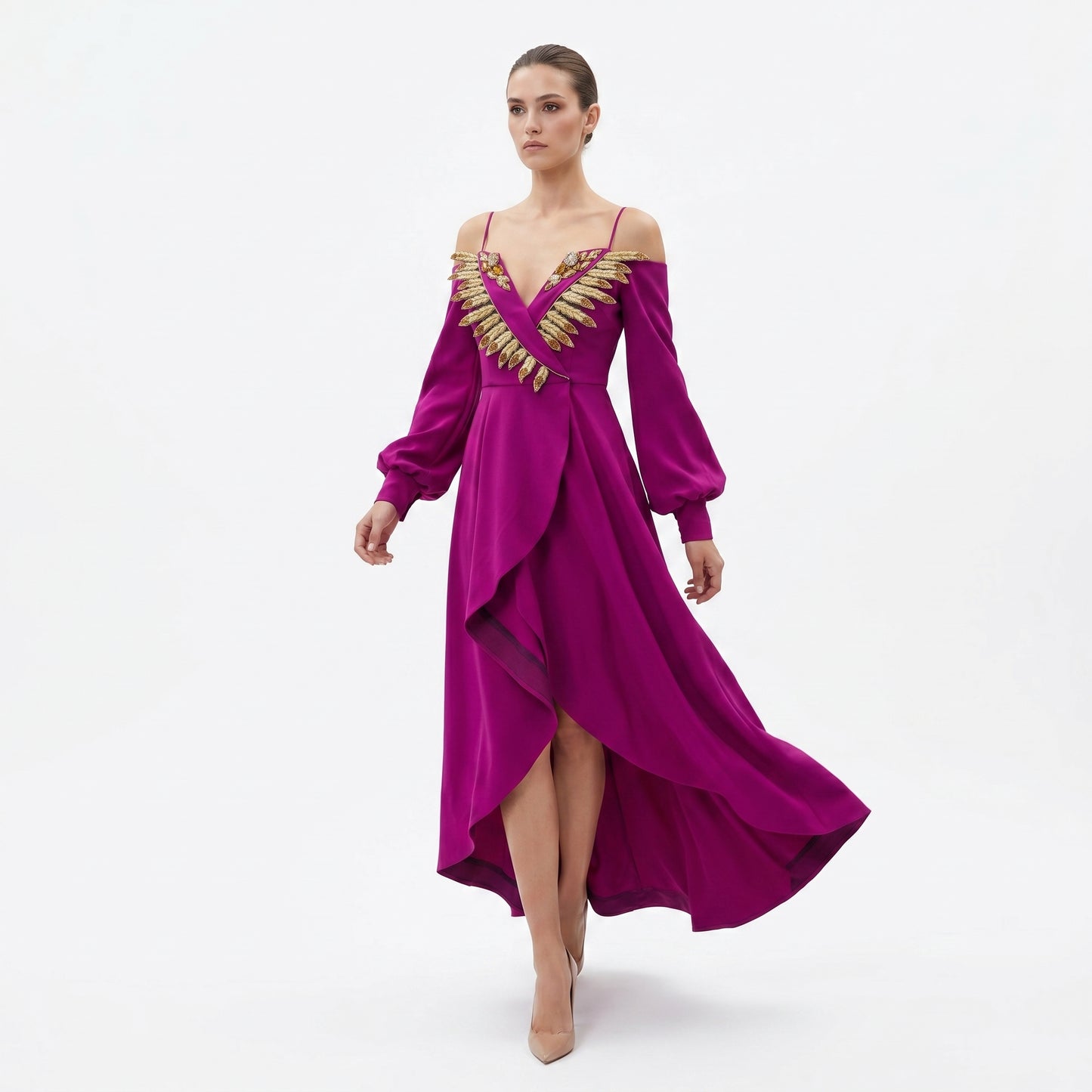 Purple Dress with Swarovski crystals