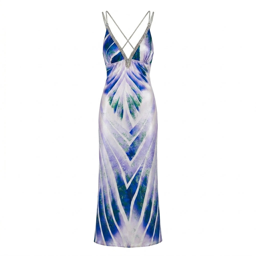 Silk Blue Long Dress