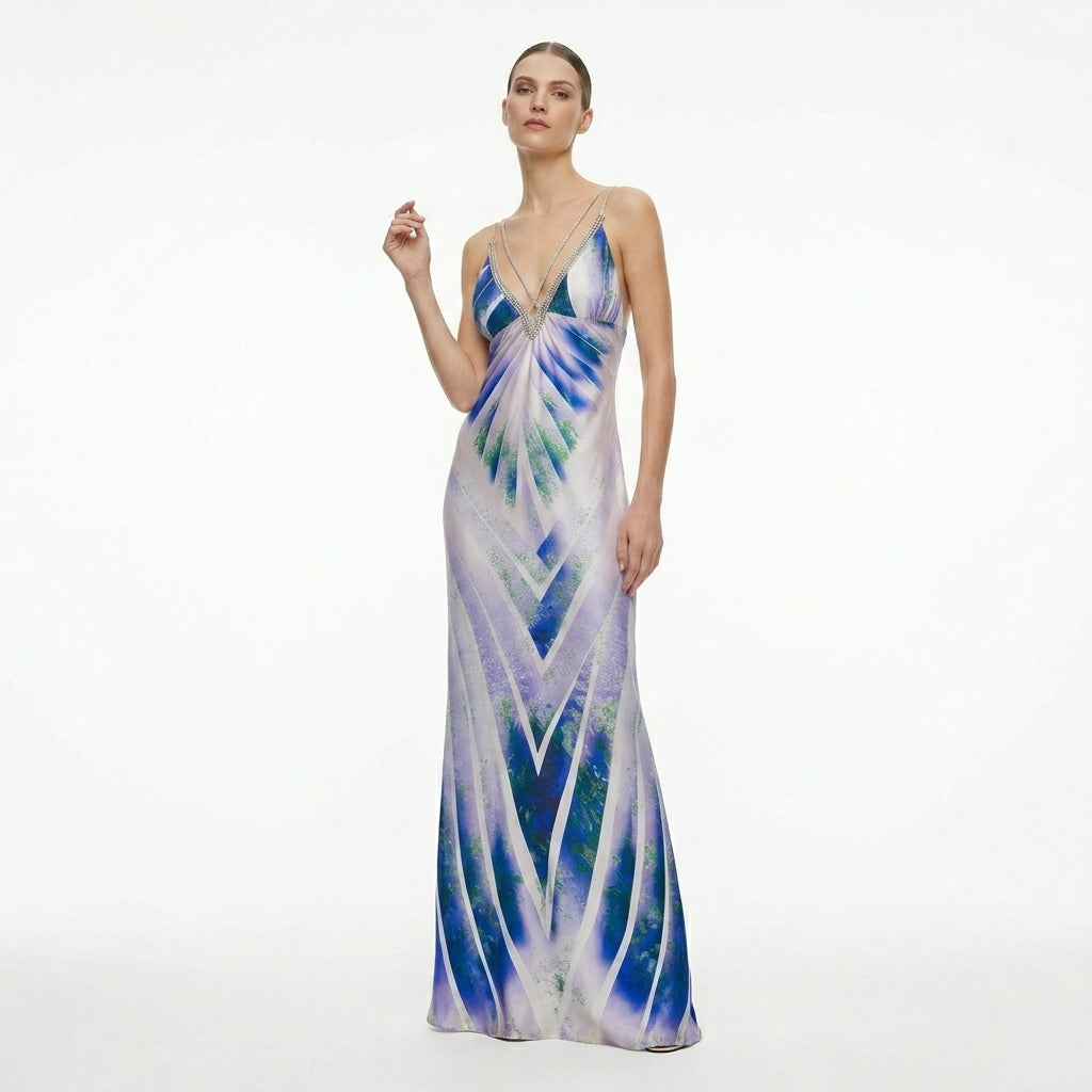 Silk Blue Long Dress