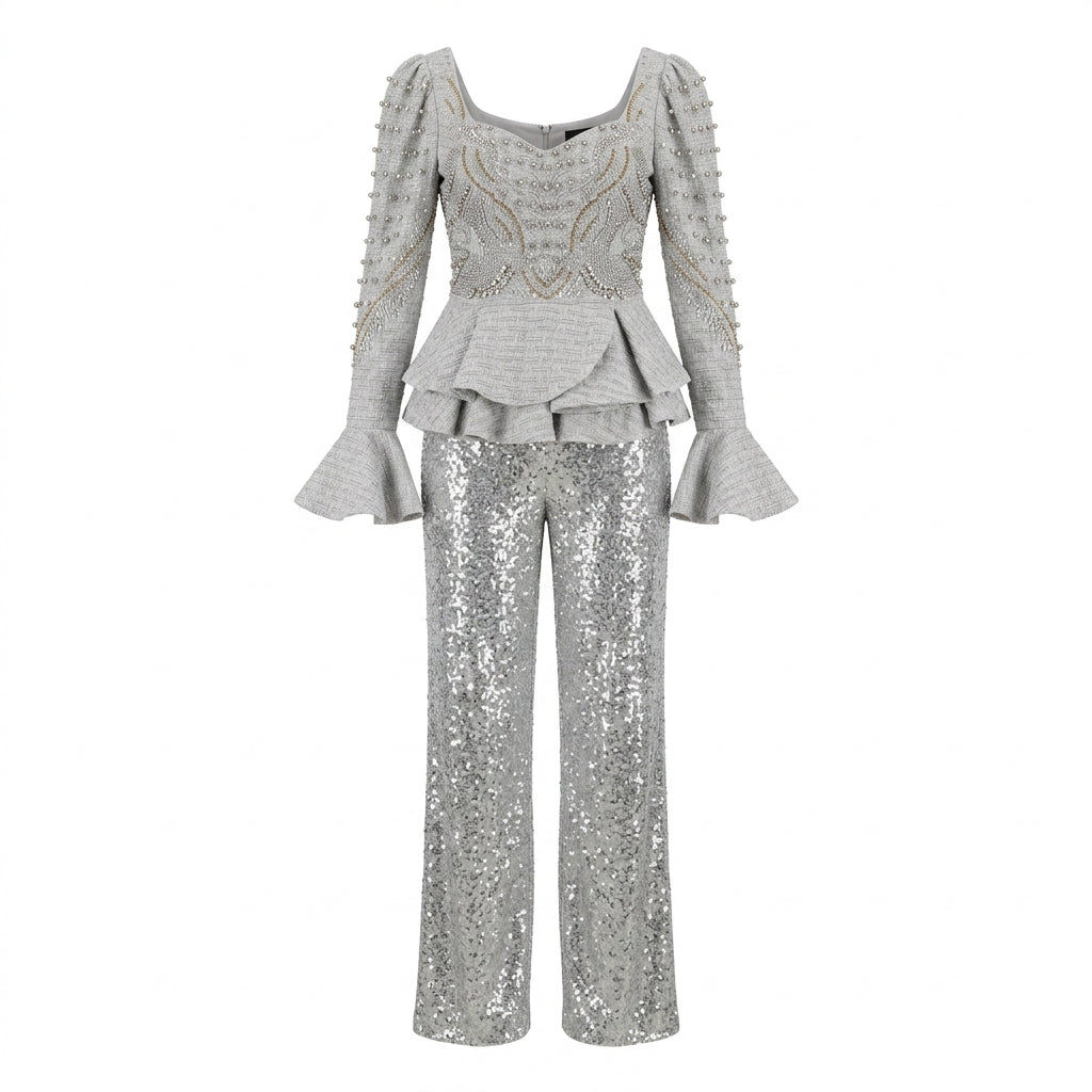 Glamorous Silver Sequin Pants
