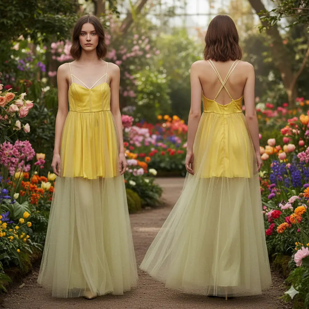 Long Gown Yellow Marcella Acosta Couture Collection