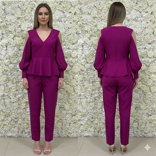 Marcella Acosta Purple Jumpsuit Haute Couture