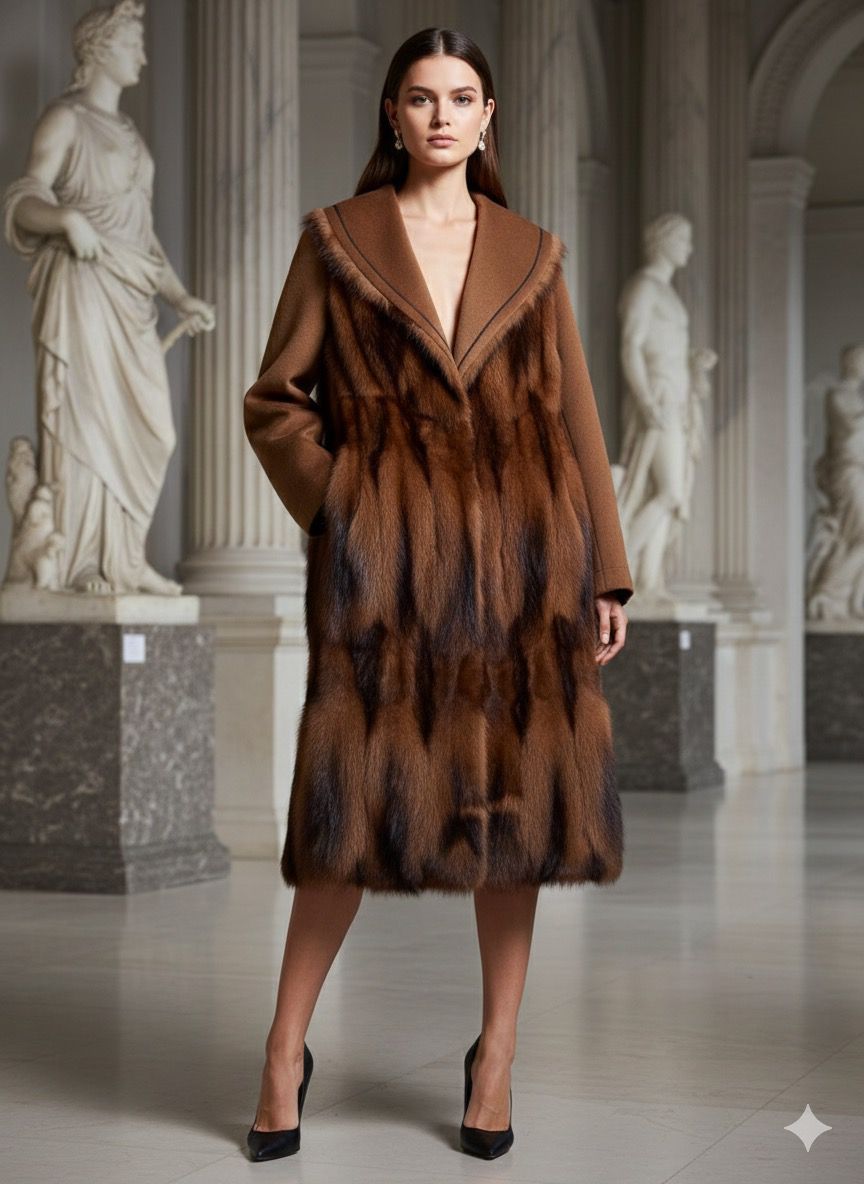 Marcella Acosta Long Coat made of Cashmere and Mink