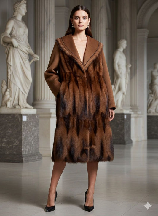 Marcella Acosta Long Coat made of Cashmere and Mink