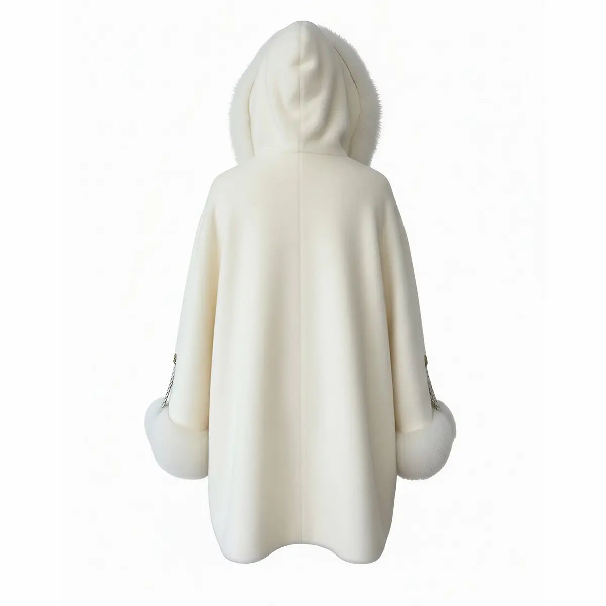 Long White Jacket with Fox Alcantara and Snake Skin Marcella Acosta Couture Collection