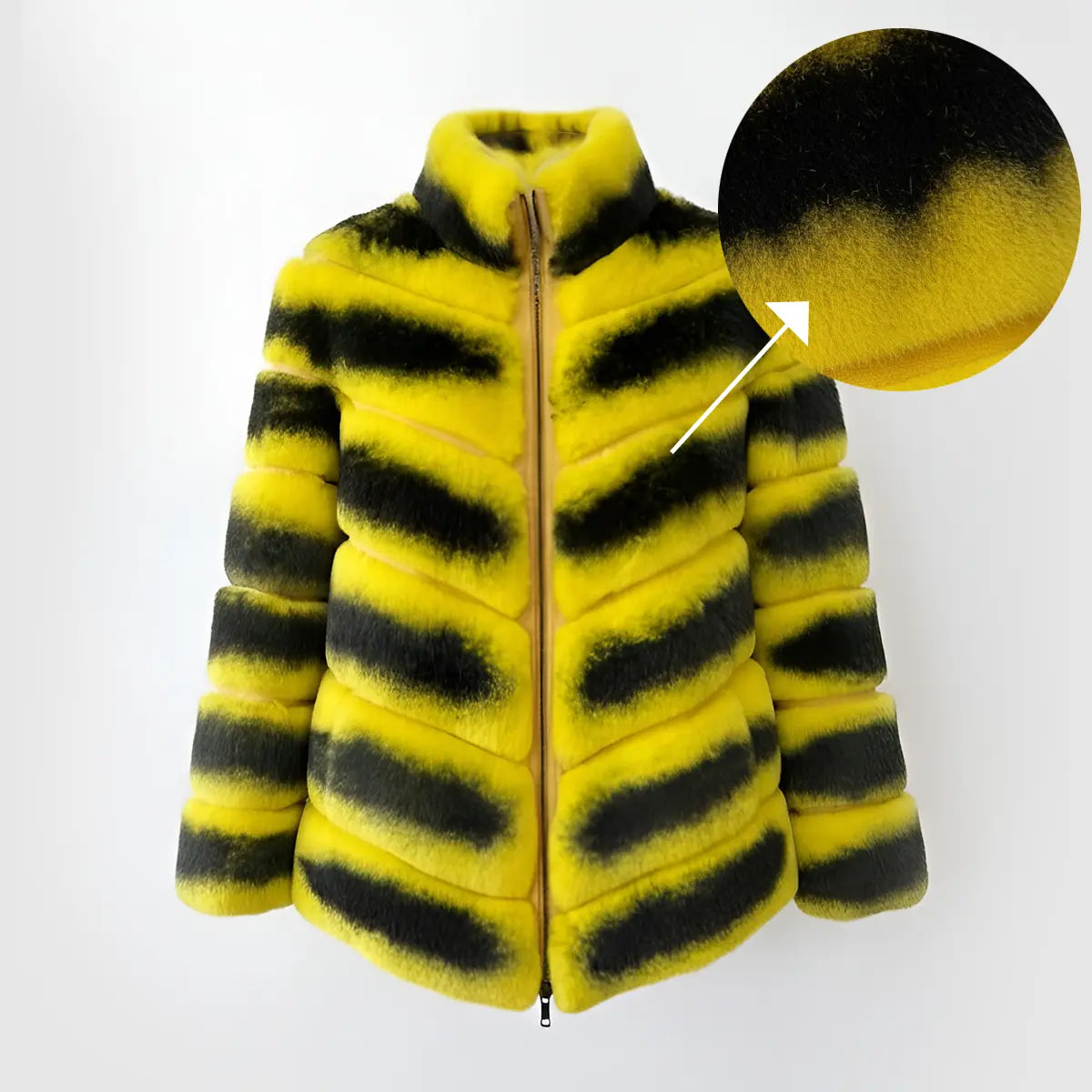 Chinchilla Yellow Jacket Marcella Acosta Couture Collection