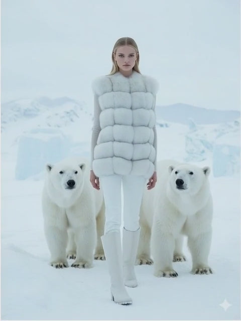 White Fox Vest Sleeveless.